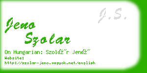 jeno szolar business card